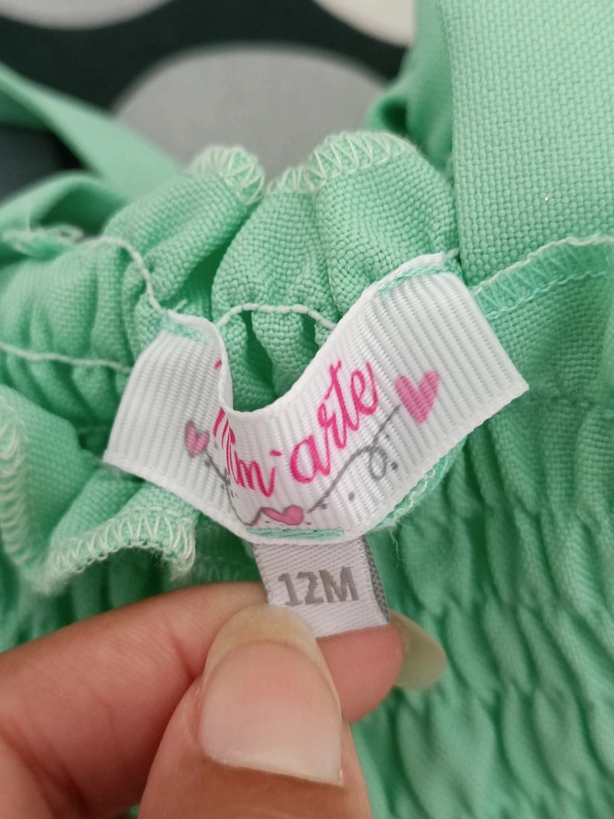 Mint Green shiny dress 💚 | 12 months | Handmade | New with tag – photo 9
